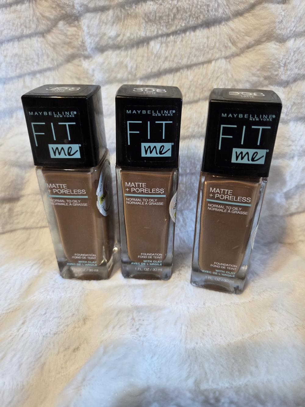 Maybelline Fit Me Matte + Poreless Foundation - 358 Latte Lot Of 3